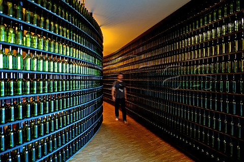 Architectural feature of empty wine bottles at the Neumeister winery Straden Steiermark Austria   Sdoststeiermark