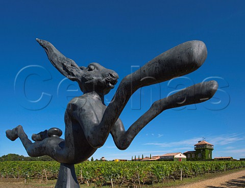 Hare sculpture in vineyard of Chteau Smith HautLafitte  Martillac Gironde France  PessacLognan  Bordeaux