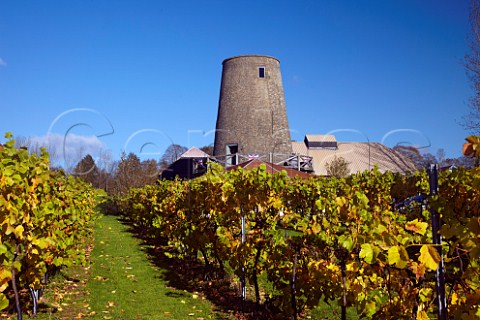 The old windmill which is the tasting room of Nutbourne Vineyards Gay Street near Pulborough Sussex England