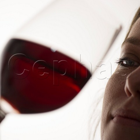 Woman tasting Bordeaux wine