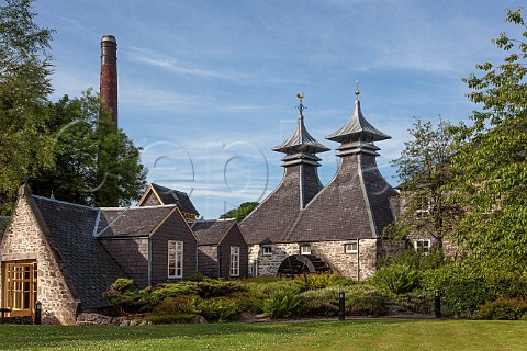 Twin pagodas of Strathisla whisky distillery Its malt is one of the main constituents of Chivas Regal Keith Banffshire Scotland Speyside