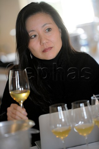 Jeannie Cho Lee MW tasting En Primeur wines of the 2012 vintage at Chteau La Tour Blanche Bommes Gironde France  Sauternes  Bordeaux