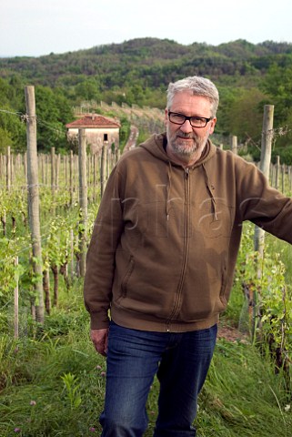 Christoph Knzli in his Le Piane vineyard at Boca Province of Novara Piemonte Italy Boca