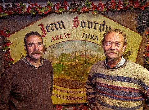 JeanPhilippe and JeanFranois Bourdy in cellar of Caves Jean Bourdy Arlay Jura France