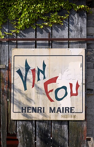 Old Vin Fou advertisement of Henri Maire Domblans Jura France