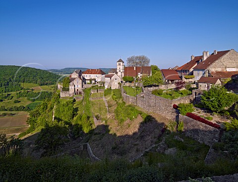 Village of ChteauChalon above the Seille River Jura France
