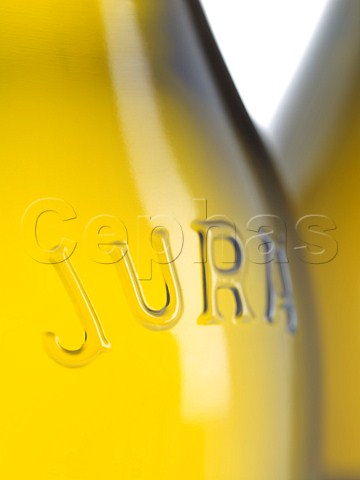 Bottles of Savagnin wine Jura France