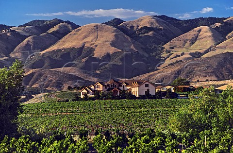 Wolff Vineyards and winery with the Santa Lucia Mountains beyond San Luis Obispo California Edna Valley