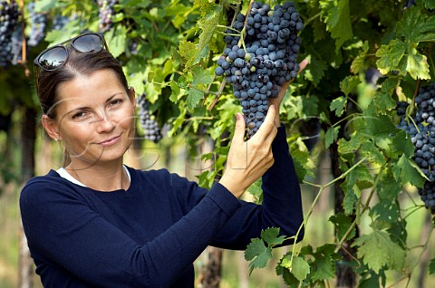 Marica Bonomo in vineyard of Monte del Fr  Fumane Veneto Italy  Amarone della Valpolicella