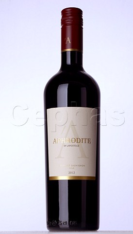 Bottle of 2012 Aphrodite Cabernet Sauvignon of Lapostolle Colchagua Valley Chile