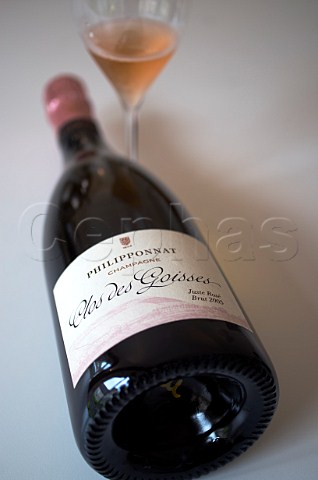 Bottle and glass of Philipponnat Clos des Goisses Juste Ros Champagne Philipponnat MareuilsurAy Marne France