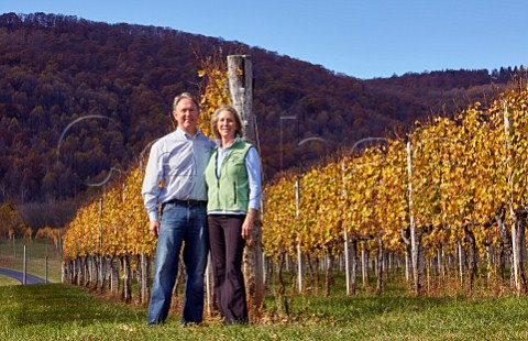 Tony and Elizabeth Smith owners of Afton Mountain Vineyards Afton Virginia USA Monticello AVA