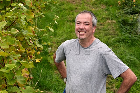 Guy Smith in Higher Plot Vineyard of Smith and Evans  Langport Somerset England