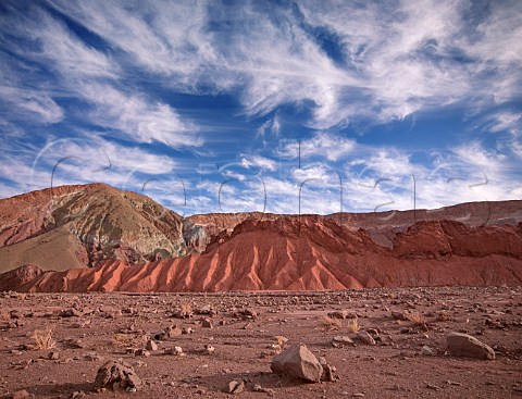 Rock formations in Valley of the Rainbow San Pedro de Atacama Atacama Desert Chile