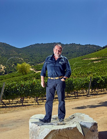Michel Rolland consultant winemaker in the Clos Apalta vineyard of Lapostolle Apalta Colchagua Valley Chile