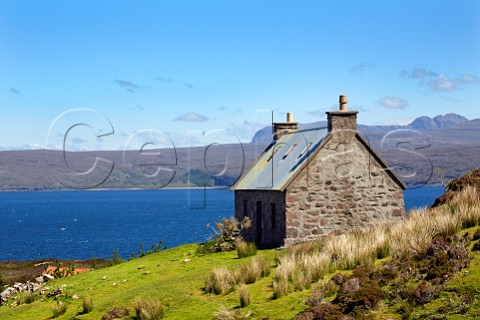 Cottage above Loch Torridon Fearnmore Applecross Peninsula Ross and Cromarty Scotland
