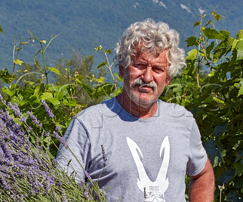 Jacques Maillet in La Vigne du Seigneur Gamay vineyard Domaine Jacques Maillet SerriresenChautagne Savoie France Chautagne