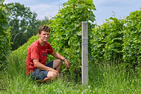 Benot Delalex in vineyard of Domaine Delalex Marin HauteSavoie France