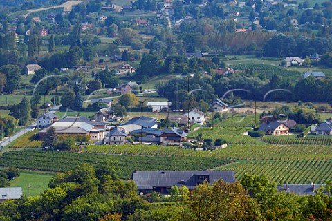 Winery of Maison Philippe Viallet amidst the vineyards of Apremont Savoie France