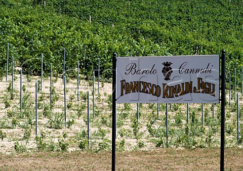 Sign for Cru Cannubi vineyard of Francesco Rinaldi  Figli Barolo Piemonte Italy