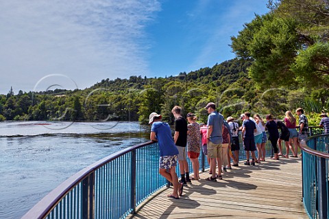 Tourists at Te Waikoropupu Springs  Takaka Nelson Tasman New Zealand