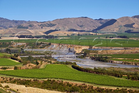 Historic railway bridge over the Awatere River at Seddon Marlborough New Zealand Awatere Valley