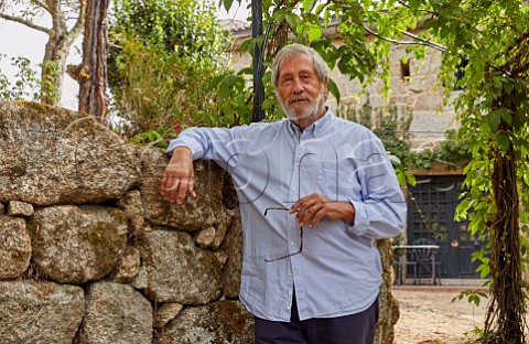Javier Aln by a granite wall at Via Mein San Clodio near Leiro Galicia Spain  Ribeiro