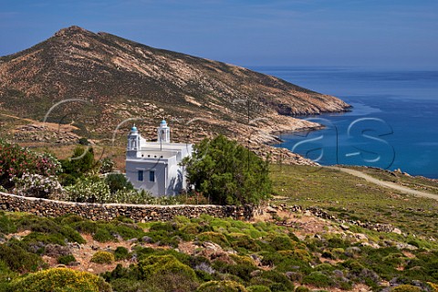 Chapel above Livada Bay Tinos Cyclades Islands Greece