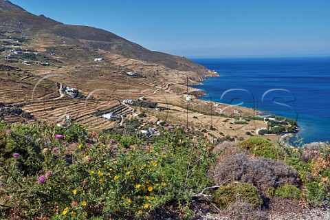 Coast at Fero Chorio north of Agios Ioannis Porto Tinos Greece