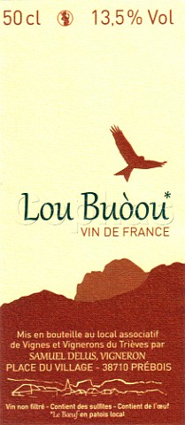 Lou Buou label of Domaine de lObiou Prbois Isre France