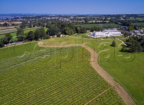 Lympstone Manor and its vineyard by the Exe Estuary Exmouth Devon England