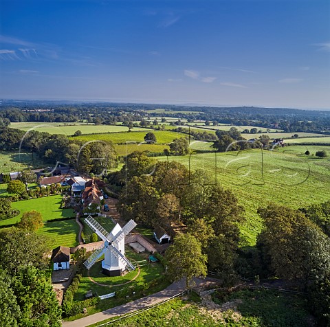 Oldland Windmill with Court Garden Vineyard beyond Keymer Sussex England