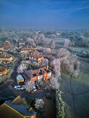 Frostcovered Hurst Park  East Molesey Surrey England