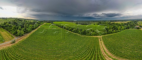 Storm clouds over vineyards at Rions Gironde France  EntreDeuxMers  Bordeaux