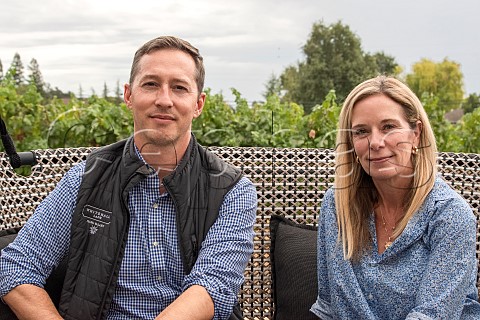 Katie Leonardini and her winemaker Jason Moulton at Whitehall Lane St Helena Napa Valley California